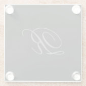 Schwarz-Grau-Schlichtes Minimalistisches Hinzufüge Glasuntersetzer (Rückseite)
