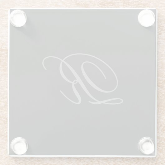 Schwarz-Grau-Schlichtes Minimalistisches Hinzufüge Glasuntersetzer (Rückseite)