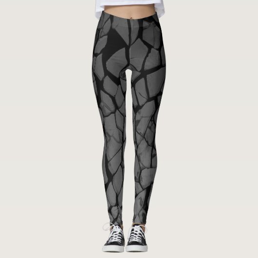 Schwarz-Grau-Schmetterglas Leggings (Vorderseite)