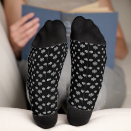 Schwarz-Grau-Schneeflocken Socken