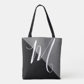 Schwarz & Grau schöne Monogram Tote Tasche mit ihr (Rückseite)