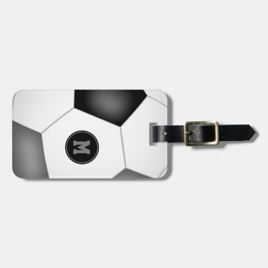 Schwarz-Grau-Schule Mannschaft Farben Fußball-Tasc Gepäckanhänger (Vorderseite horizontal)