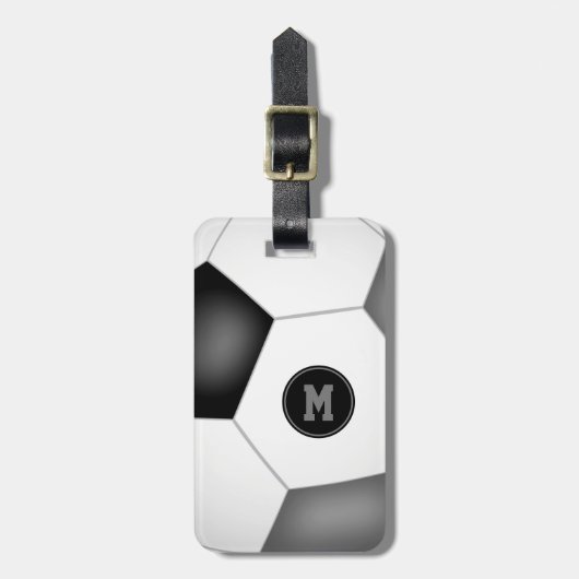 Schwarz-Grau-Schule Mannschaft Farben Fußball-Tasc Gepäckanhänger (Vorderseite vertikal)