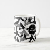 Schwarz-Grau-Schulfarben Volleyball-Trainingsgesch Kaffeetasse (VorderseiteRechts)