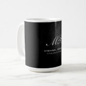 Schwarz-Grau-Script-Monogramm-Moderne niedlich Kaffeetasse (Vorderseite Links)