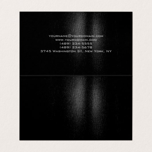 Schwarz-Grau-Script-Monogramm-Moderne niedlich Visitenkarten (Innenseite Aufgefaltet)