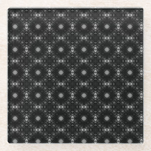 Schwarz & Grau Signaturmuster Glasuntersetzer