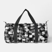 Schwarz Grau Silver White Trendy Muster Duffle Bag (Vorderseite)