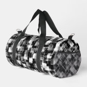 Schwarz Grau Silver White Trendy Muster Duffle Bag (Rechte Ecke)