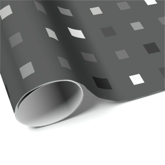 Schwarz Grau spielend Pixel Nahtloses Muster Geschenkpapier (Rolleneckpunkt)