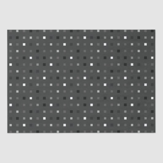 Schwarz Grau spielend Pixel Nahtloses Muster Seidenpapier (Vorderseite)