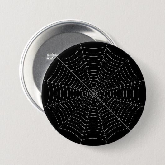 Schwarz-Grau-Spinnennetz Halloween-Muster Button (Vorne & Hinten)