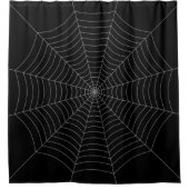 Schwarz-Grau-Spinnennetz Halloween-Muster Duschvorhang (Vorderseite)