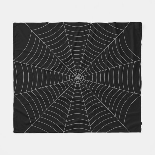 Schwarz-Grau-Spinnennetz Halloween-Muster Fleecedecke (Vorderseite (Horizontal))