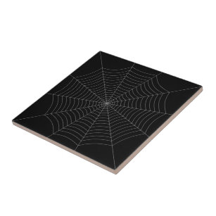 Schwarz-Grau-Spinnennetz Halloween-Muster Fliese