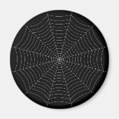 Schwarz-Grau-Spinnennetz Halloween-Muster Magnet (Vorne)
