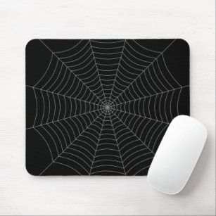 Schwarz-Grau-Spinnennetz Halloween-Muster Mousepad