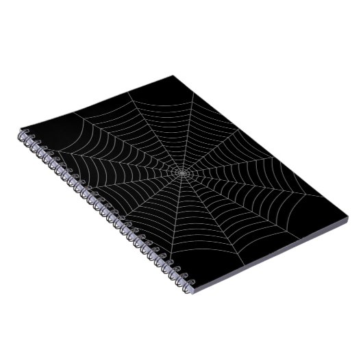 Schwarz-Grau-Spinnennetz Halloween-Muster Notizblock (Rechte Seite)