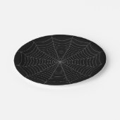 Schwarz-Grau-Spinnennetz Halloween-Muster Pappteller (Schrägansicht)