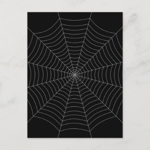 Schwarz-Grau-Spinnennetz Halloween-Muster Postkarte