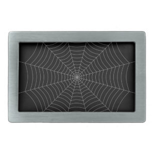 Schwarz-Grau-Spinnennetz Halloween-Muster Rechteckige Gürtelschnalle