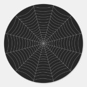 Schwarz-Grau-Spinnennetz Halloween-Muster Runder Aufkleber (Vorderseite)