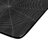 Schwarz-Grau-Spinnennetz Halloween-Muster Schneidebrett (Ecke)