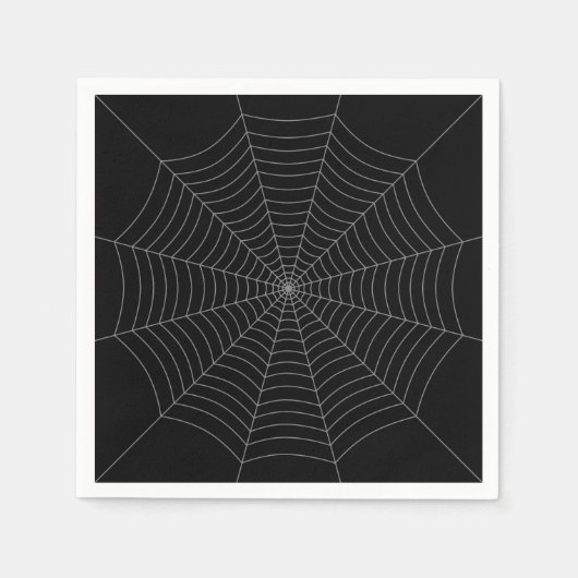 Schwarz-Grau-Spinnennetz Halloween-Muster Serviette (Vorderseite)