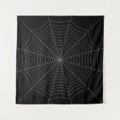 Schwarz-Grau-Spinnennetz Halloween-Muster Wandteppich (Vorderseite (Horizontal))