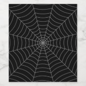 Schwarz-Grau-Spinnennetz Halloween-Muster Weinetikett (Einzelnes Label)