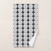 Schwarz-Grau-Starbust-Muster und Rhombus-Muster Badhandtuch Set (Handtuch)