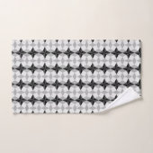 Schwarz-Grau-Starbust-Muster und Rhombus-Muster Badhandtuch Set (Handtuch)