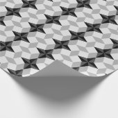 Schwarz-Grau-Starbust-Muster und Rhombus-Muster Geschenkpapier (Ecke)