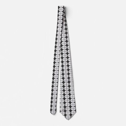 Schwarz-Grau-Starbust-Muster und Rhombus-Muster Krawatte (Rückseite)