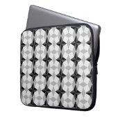 Schwarz-Grau-Starbust-Muster und Rhombus-Muster Laptopschutzhülle (Vorderseite Links)