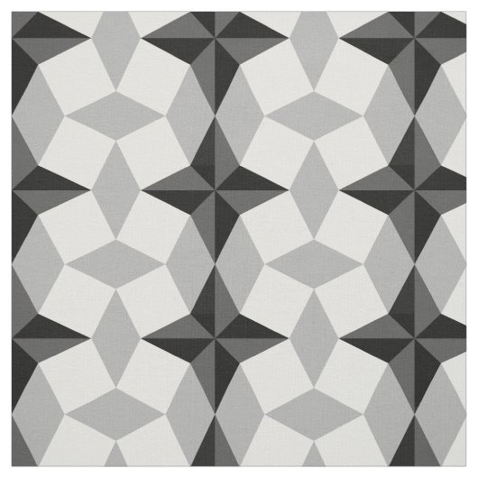Schwarz-Grau-Starbust-Muster und Rhombus-Muster Stoff (Muster)