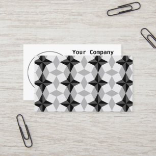 Schwarz-Grau-Starbust-Muster und Rhombus-Muster Visitenkarte