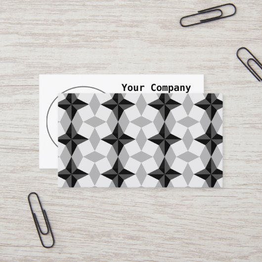 Schwarz-Grau-Starbust-Muster und Rhombus-Muster Visitenkarte (Vorderseite/Rückseite Beispiel)