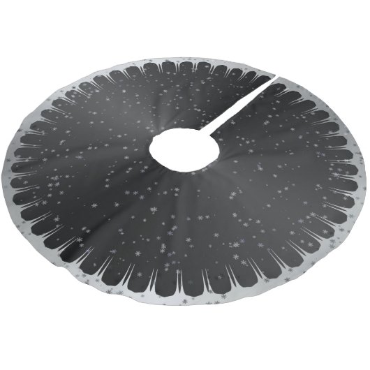 Schwarz-Grau-Sternenhimmel Polyester Weihnachtsbaumdecke (Schrägansicht)