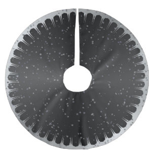 Schwarz-Grau-Sternenhimmel Polyester Weihnachtsbaumdecke