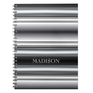 Schwarz & Grau Streifen Notizblock