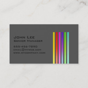 Schwarz-Grau Striping Modern einfach Beruflich Visitenkarte