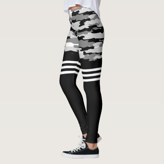 Schwarz-Grau-Tarnung-Leggings Leggings (Links)