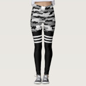 Schwarz-Grau-Tarnung-Leggings Leggings (Vorderseite)