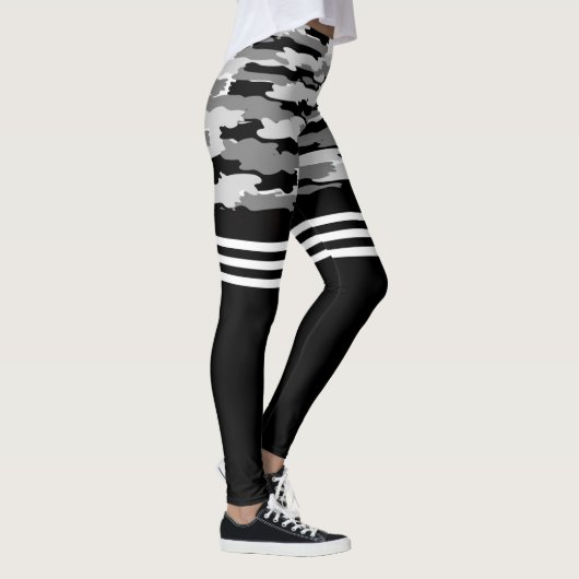 Schwarz-Grau-Tarnung-Leggings Leggings (Rechts)