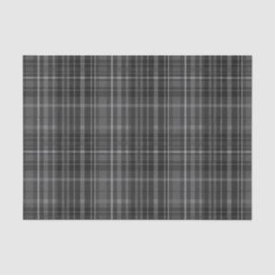 Schwarz & Grau Tartan Karomuster Druck Seidenpapier