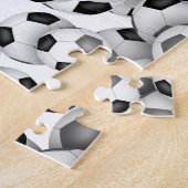 Schwarz-Grau-Team Farben Jungen Fußball Puzzle (Seite)