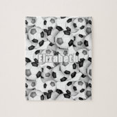 Schwarz-Grau-Team Farben Jungen Fußball Puzzle (Vertikal)