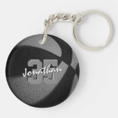 Schwarz-Grau-Team Farben Jungs Basketball Mädchen Schlüsselanhänger (Rückseite)