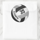 Schwarz-Grau-Team Farben Jungs Mädchen Volleyball Runder Aufkleber (Tasche)